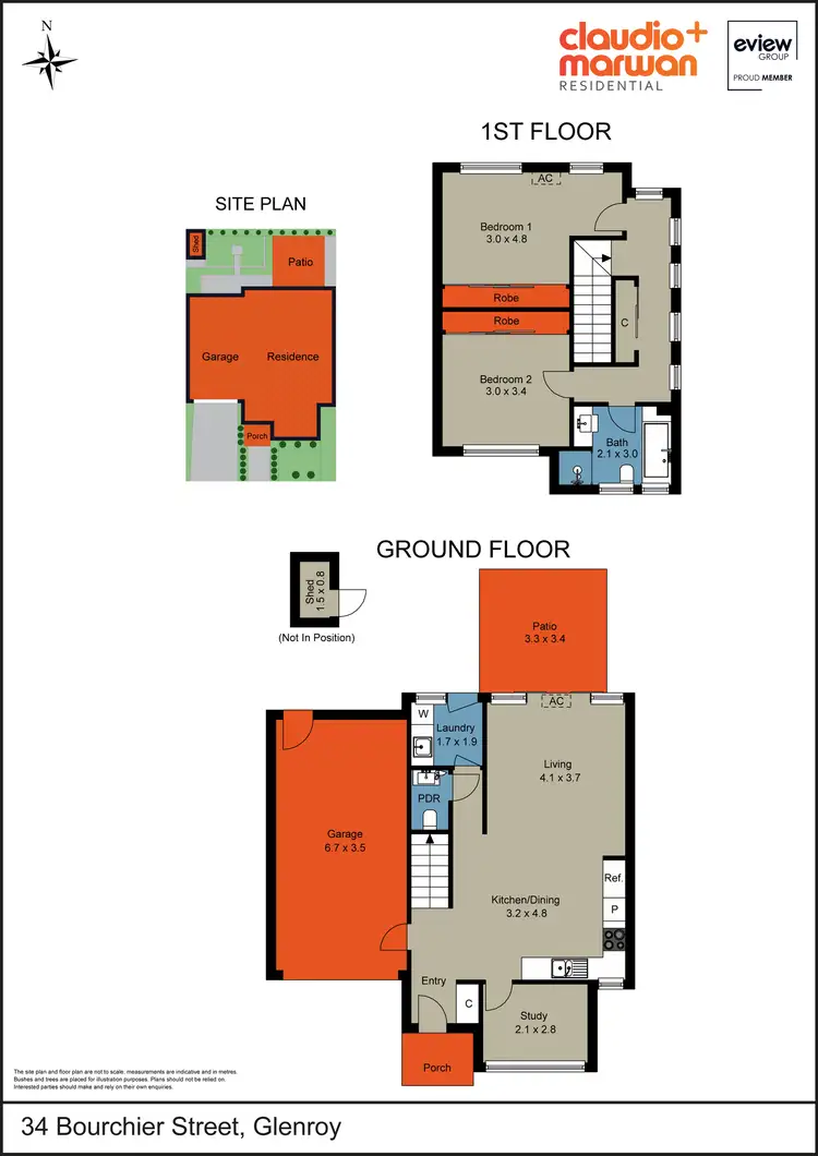 Floorplan of Homely townhouse listing, 34 Bourchier Street, Glenroy VIC 3046