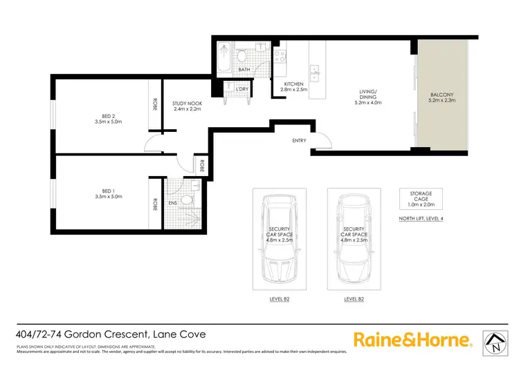 Floorplan of Homely apartment listing, 404/72-74 Gordon Crescent, Lane Cove NSW 2066