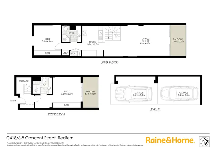 Floorplan of Homely apartment listing, C418/6-8 Crescent Street, Redfern NSW 2016