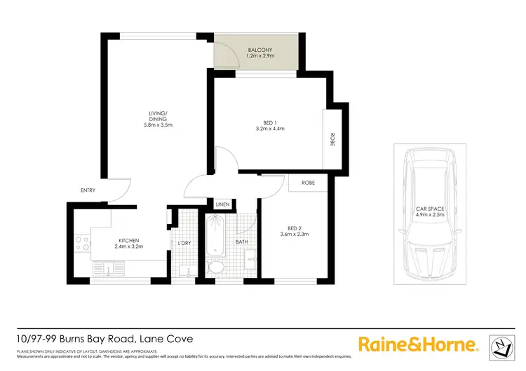 Floorplan of Homely apartment listing, 10/97-99 Burns Bay Road, Lane Cove NSW 2066
