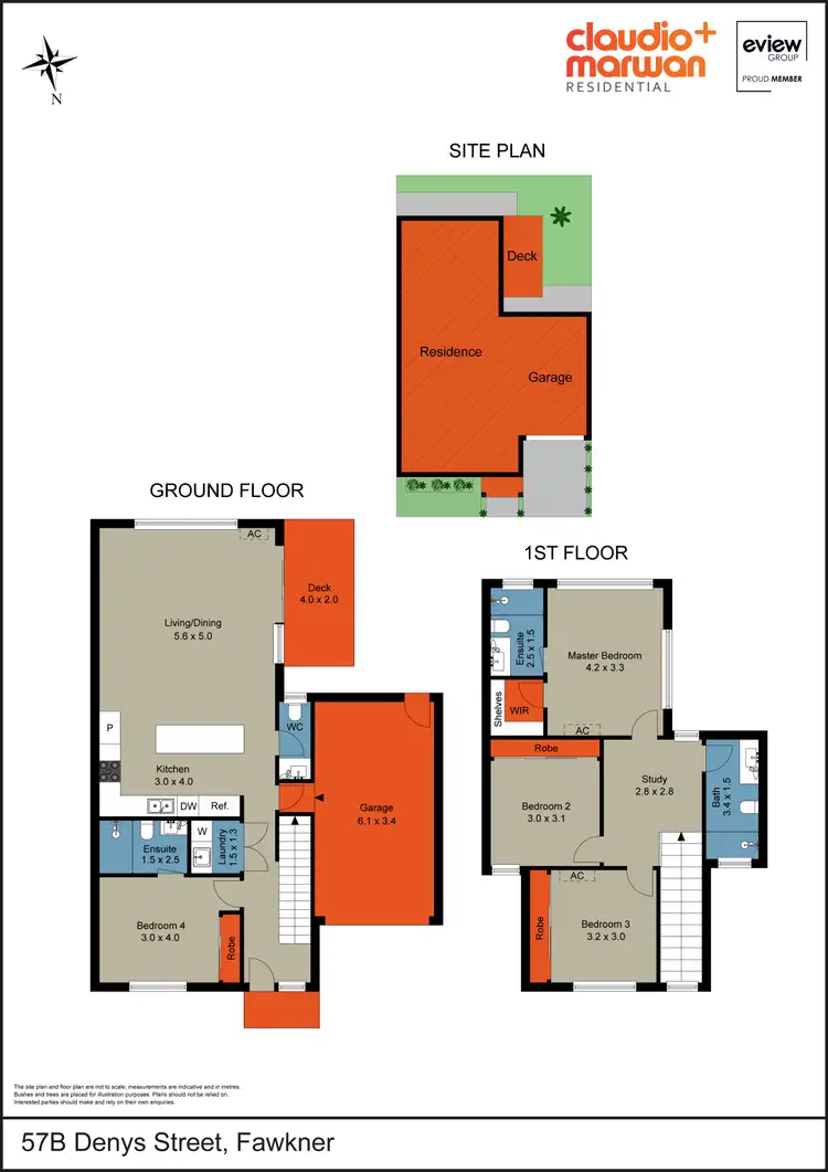Floorplan of Homely townhouse listing, 57B Denys Street, Fawkner VIC 3060