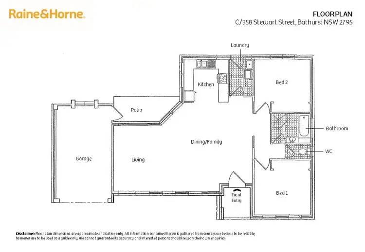 Floorplan of Homely unit listing, 358C Stewart Street, Bathurst NSW 2795