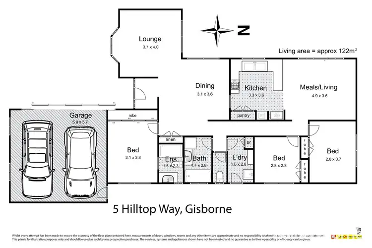 Floorplan of Homely house listing, 5 Hilltop Way, Gisborne VIC 3437