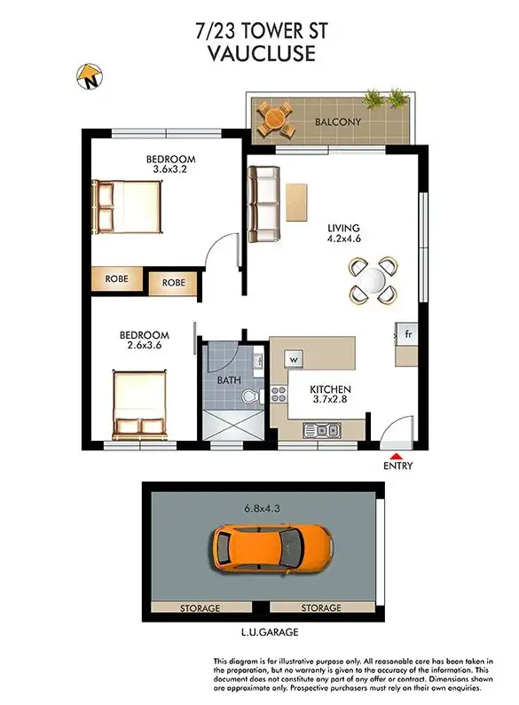 Floorplan of Homely apartment listing, 7/23 Tower Street, Vaucluse NSW 2030