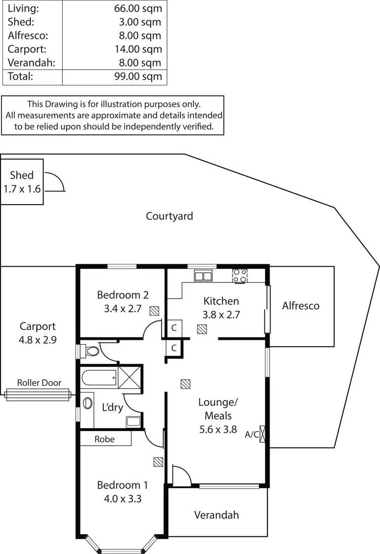 Floorplan of Homely unit listing, 4/21 Hillrise Court, Wynn Vale SA 5127