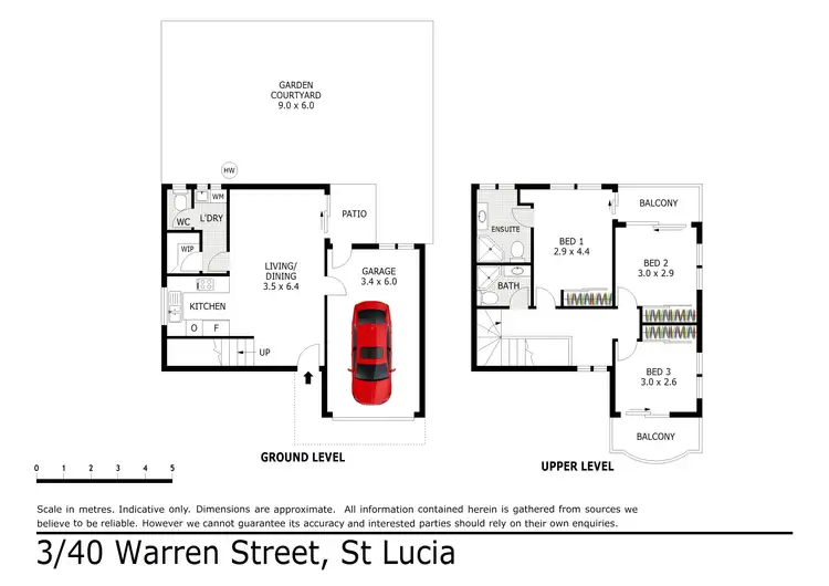 Floorplan of Homely townhouse listing, 3/40 Warren Street, St Lucia QLD 4067