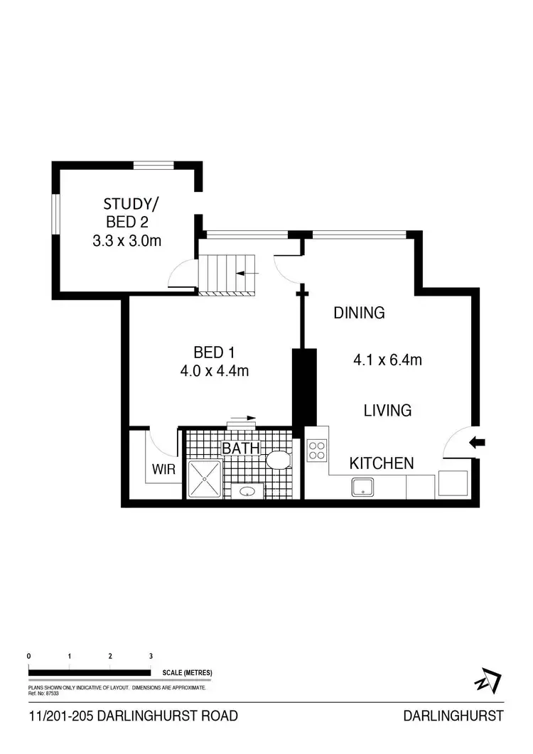 Floorplan of Homely apartment listing, 11/201-205 Darlinghurst Road, Darlinghurst NSW 2010
