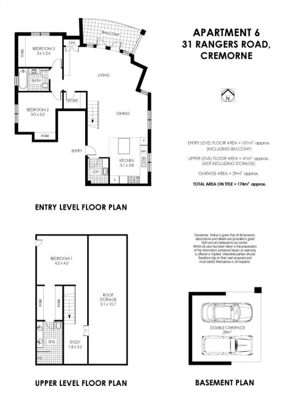 Floorplan of Homely apartment listing, 6/31 Rangers Road, Cremorne NSW 2090