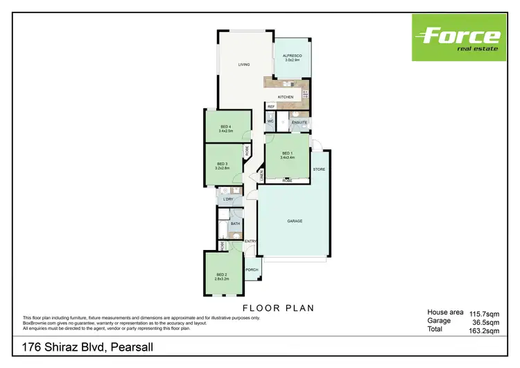 Floorplan of Homely house listing, 176 Shiraz Boulevard, Pearsall WA 6065
