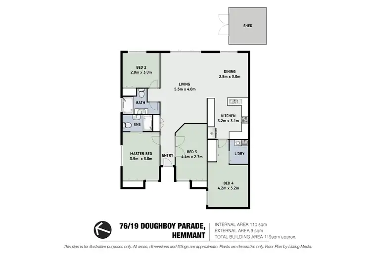 Floorplan of Homely townhouse listing, 76/19 Doughboy Parade, Hemmant QLD 4174