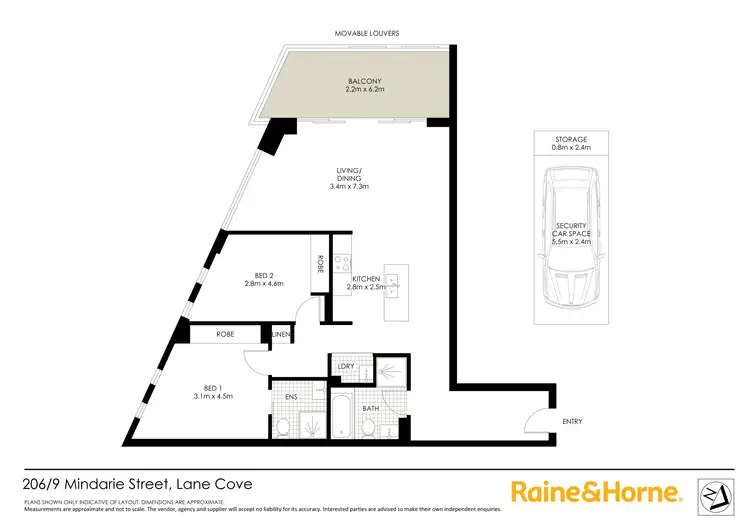Floorplan of Homely apartment listing, 206/9-13 Mindarie Street, Lane Cove NSW 2066