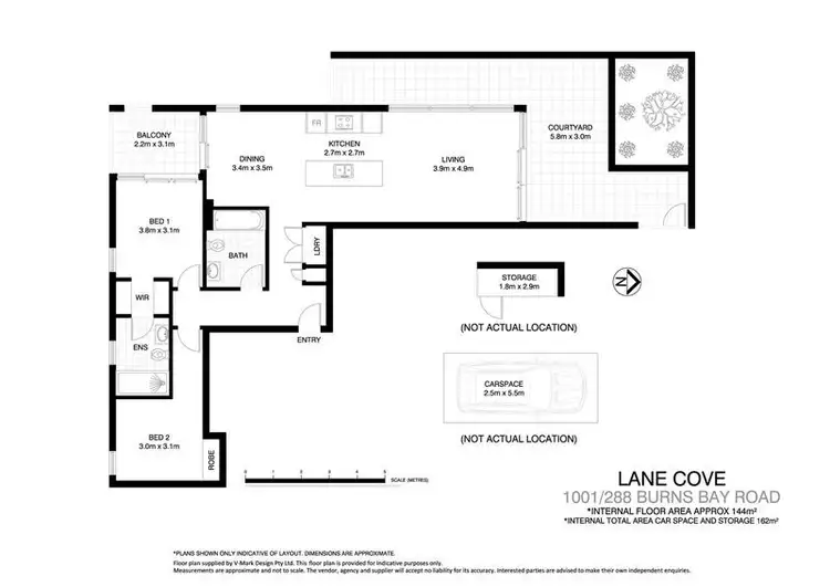 Floorplan of Homely apartment listing, 1001/280-288 Burns Bay Road, Lane Cove NSW 2066