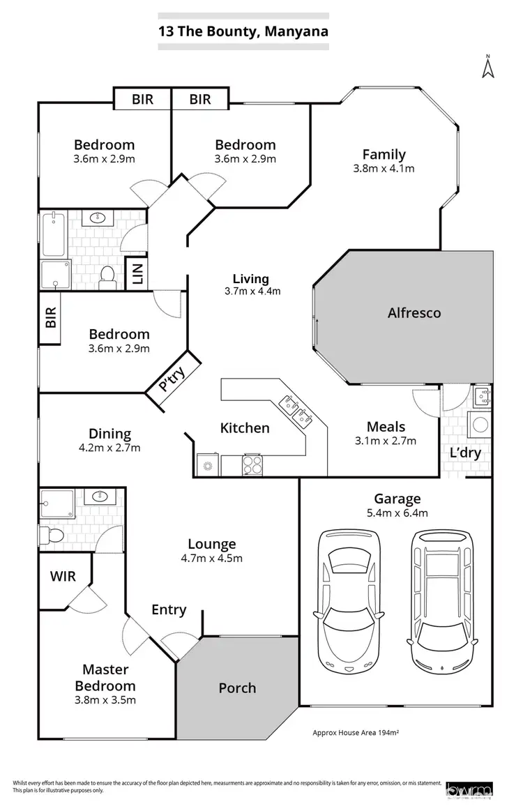 Floorplan of Homely house listing, 13 The Bounty, Manyana NSW 2539