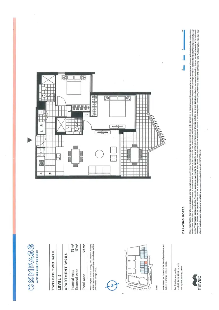 Floorplan of Homely apartment listing, 206/5 Cattalini Lane, North Fremantle WA 6159
