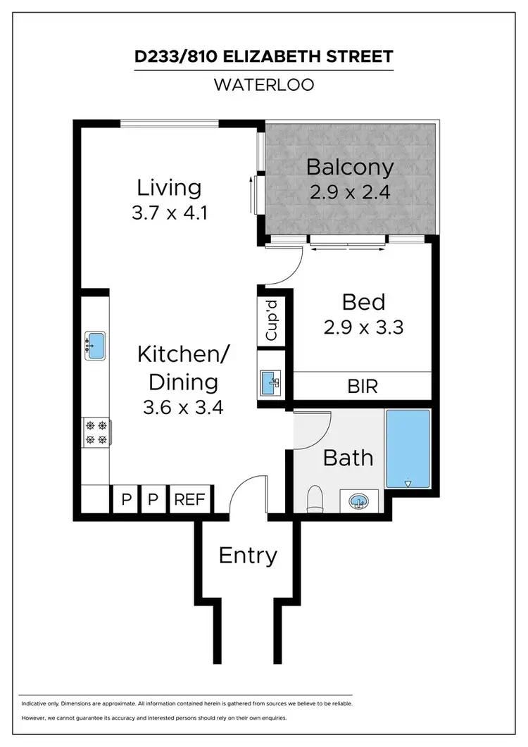 Floorplan of Homely apartment listing, D233/810-822 Elizabeth Street, Waterloo NSW 2017