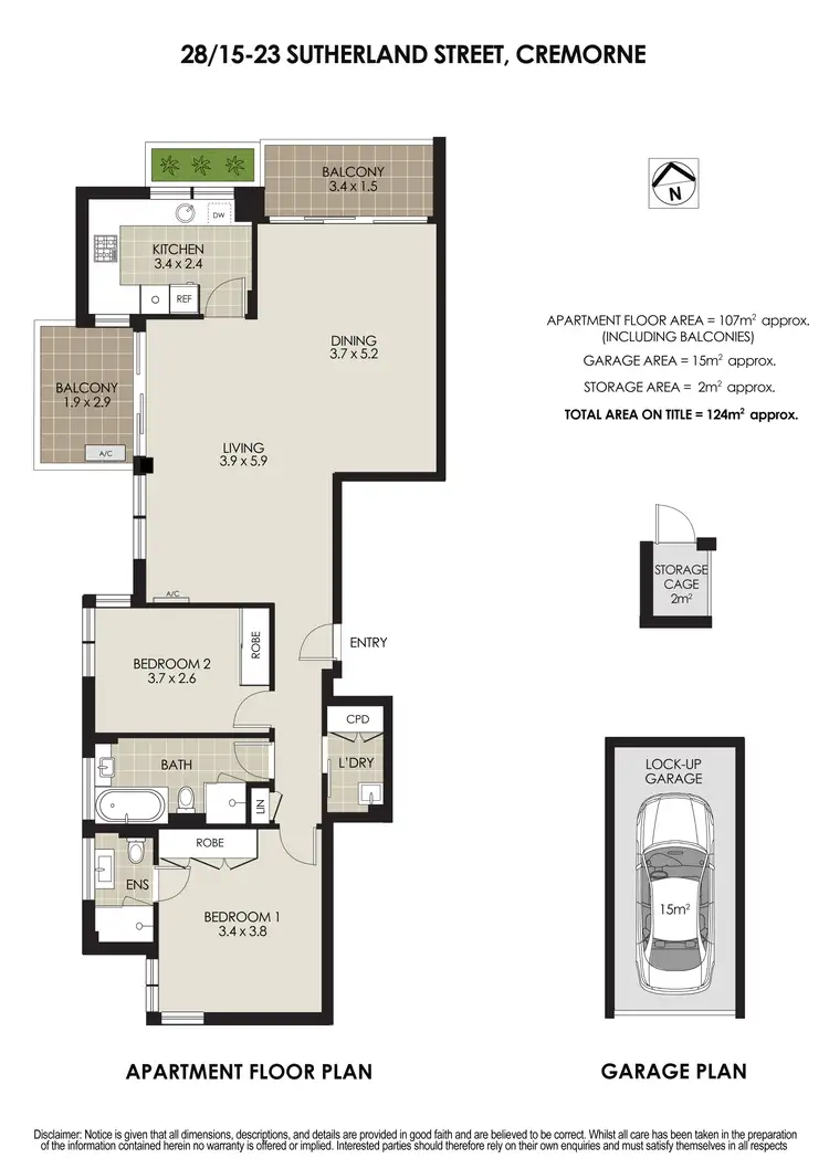 Floorplan of Homely apartment listing, 28/15-23 Sutherland Street, Cremorne NSW 2090