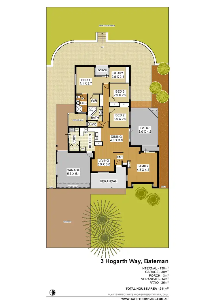 Floorplan of Homely house listing, 3 Hogarth Way, Bateman WA 6150