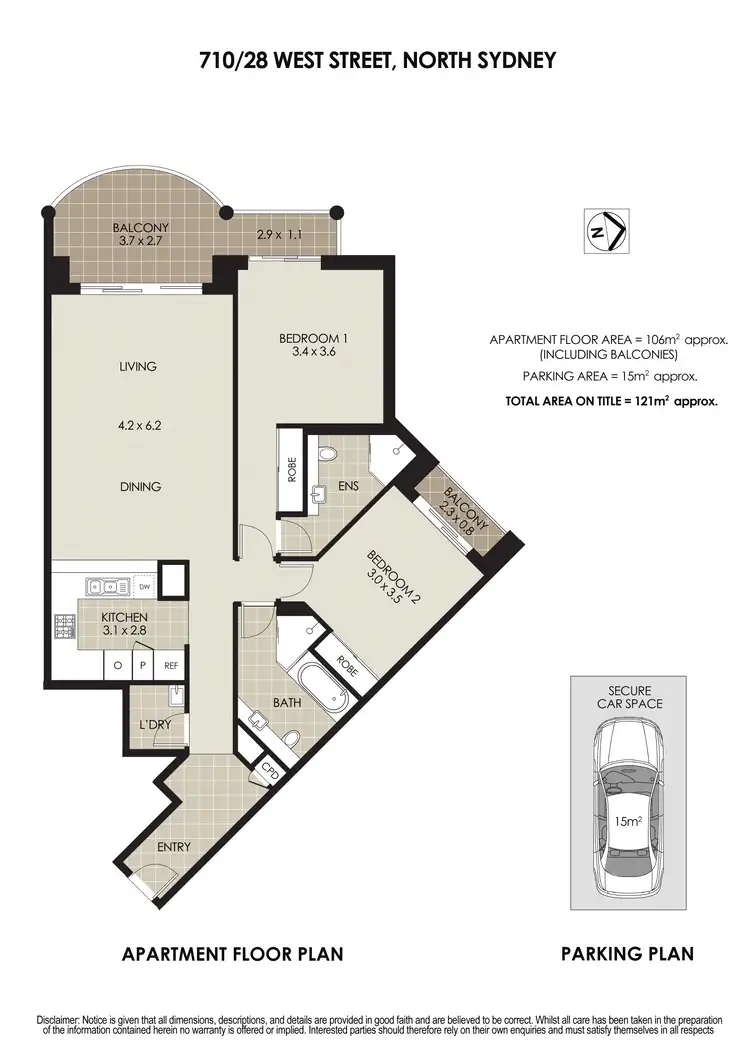 Floorplan of Homely apartment listing, 710/28 West Street, North Sydney NSW 2060