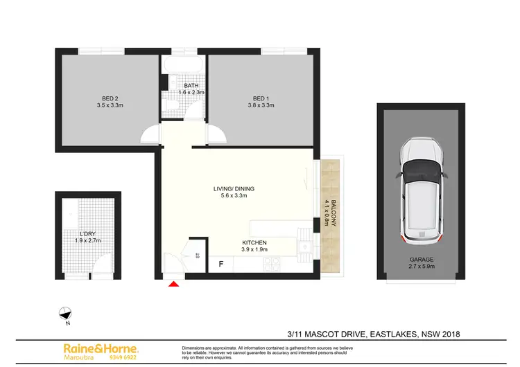 Floorplan of Homely apartment listing, 3/11 Mascot Drive,, Eastlakes NSW 2018