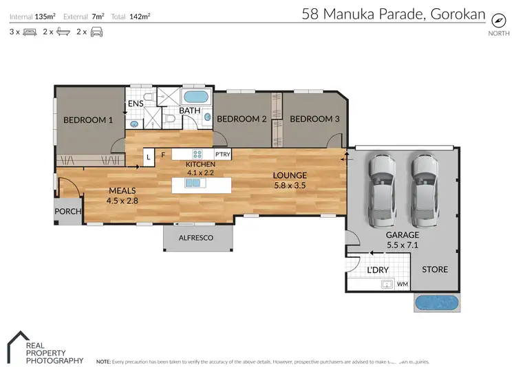 Floorplan of Homely semi-detached listing, 58 Manuka Parade, Gorokan NSW 2263