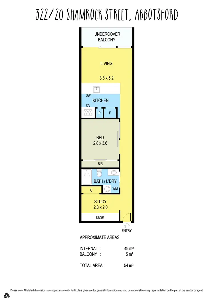 Floorplan of Homely apartment listing, 322/20 Shamrock Street, Abbotsford VIC 3067
