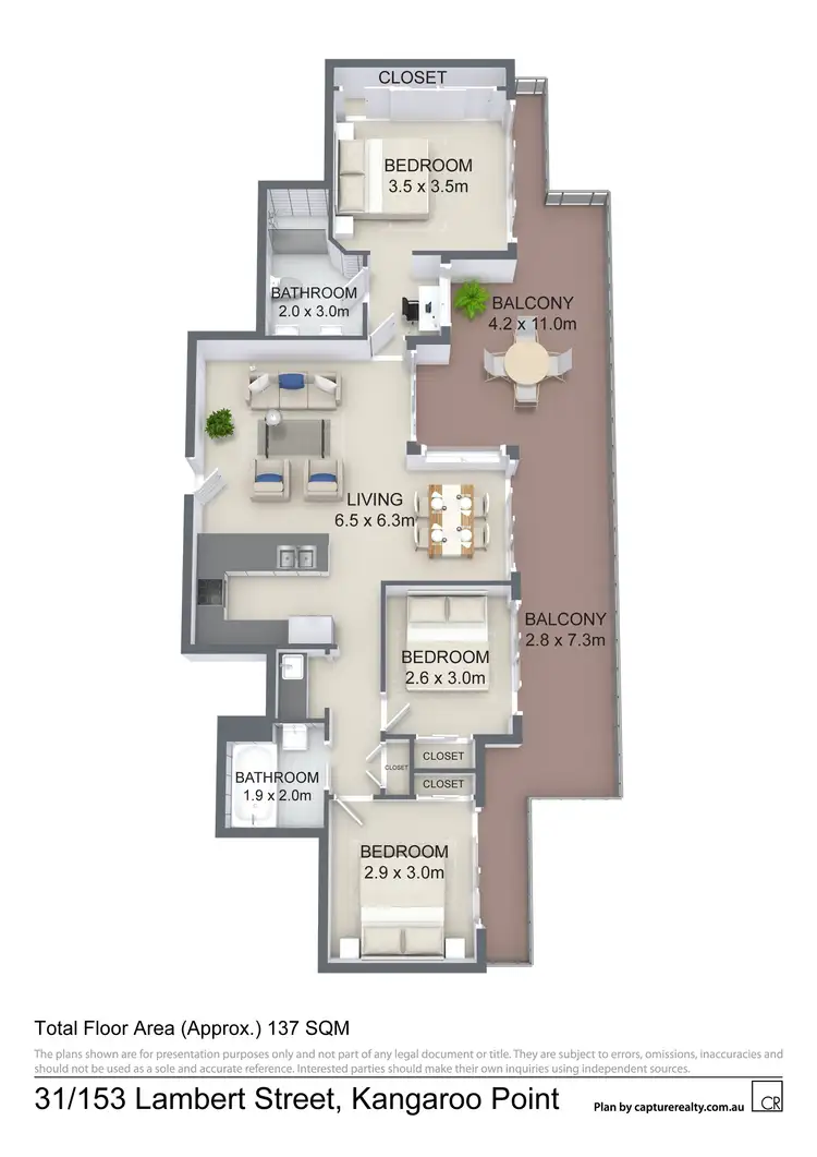 Floorplan of Homely unit listing, 31/153 Lambert Street, Kangaroo Point QLD 4169