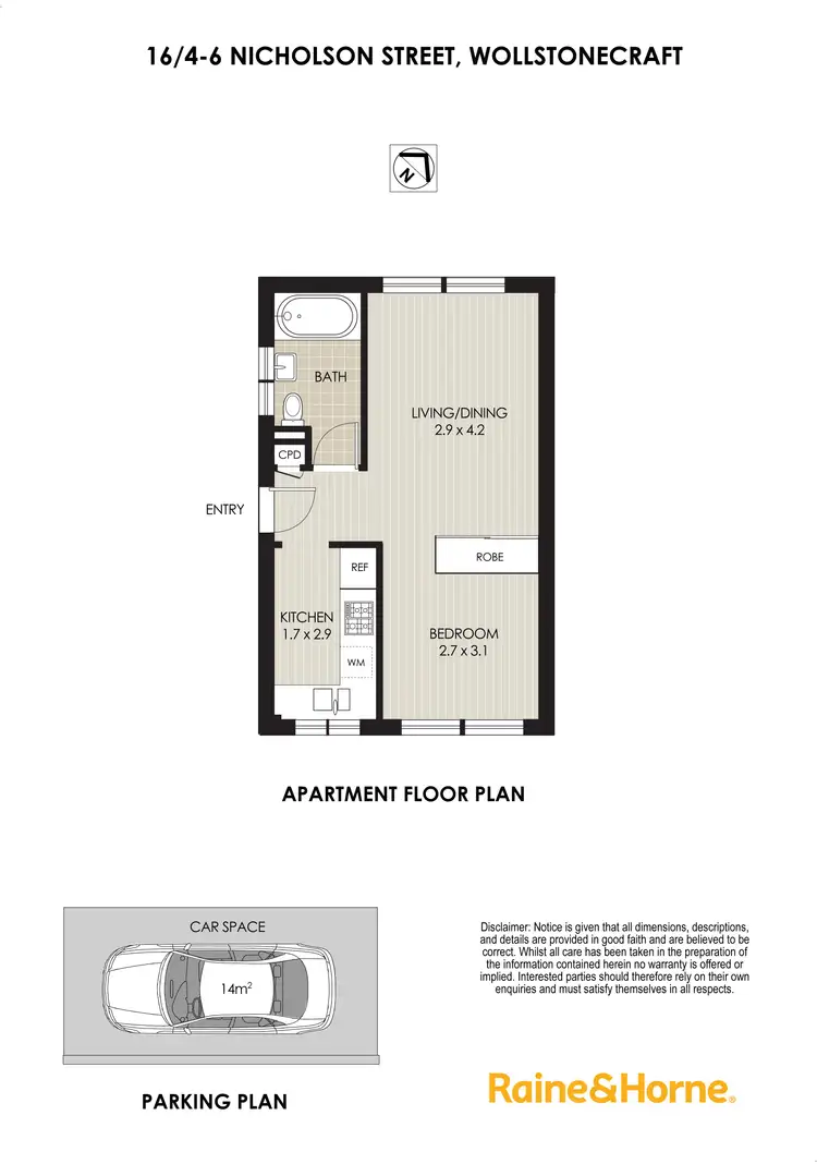 Floorplan of Homely studio listing, 16/4-6 Nicholson Street, Wollstonecraft NSW 2065