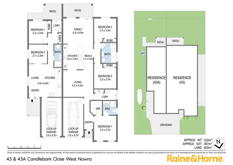 Floorplan of Homely semi-detached listing, 43 & 43a Candlebark Close, West Nowra NSW 2541