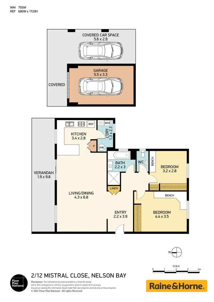 Floorplan of Homely unit listing, 2/12 Mistral Close, Nelson Bay NSW 2315