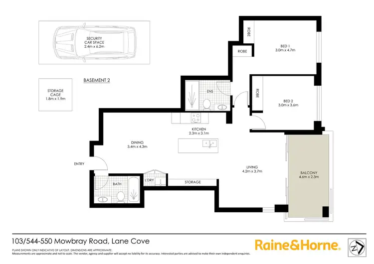 Floorplan of Homely apartment listing, 103/544 Mowbray Road, Lane Cove NSW 2066