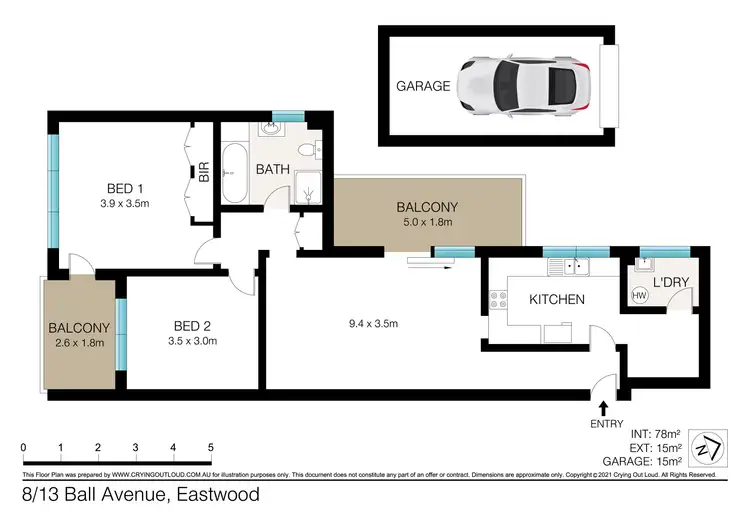Floorplan of Homely unit listing, 8/13 Ball Avenue, Eastwood NSW 2122