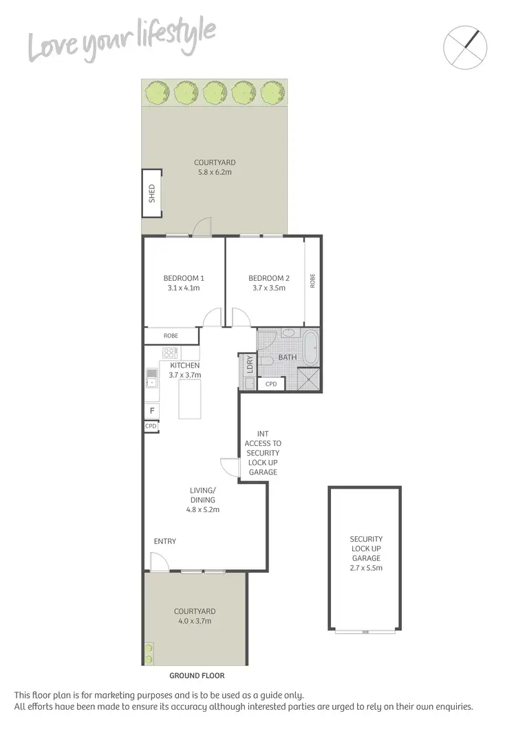 Floorplan of Homely apartment listing, 1/58 Park Street, Erskineville NSW 2043