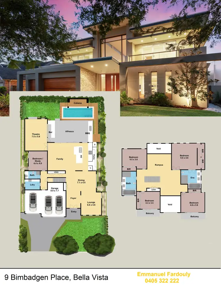 Floorplan of Homely house listing, 9 Bimbadgen Place, Bella Vista NSW 2153