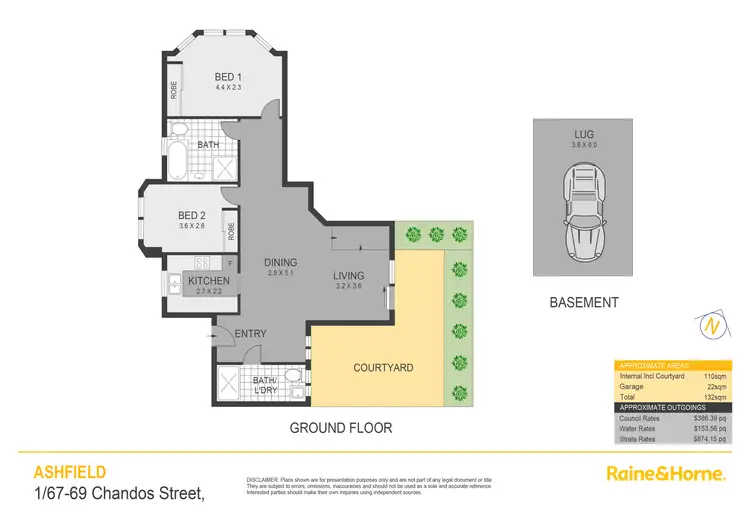 Floorplan of Homely apartment listing, 1/67-69 Chandos Street, Ashfield NSW 2131