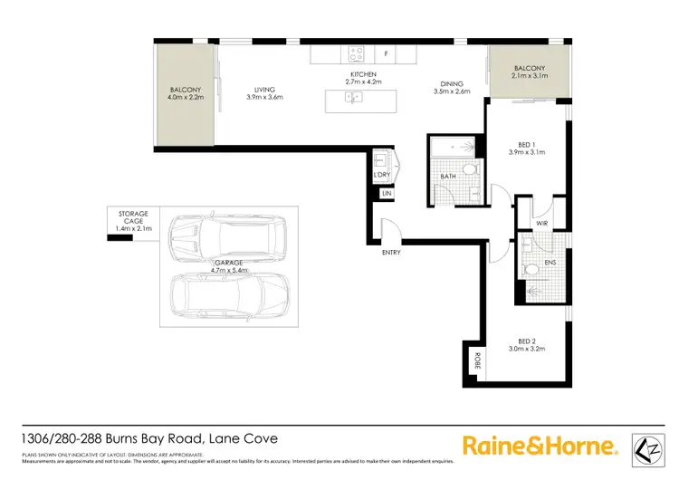 Floorplan of Homely apartment listing, 1306/280-288 Burns Bay Road, Lane Cove NSW 2066