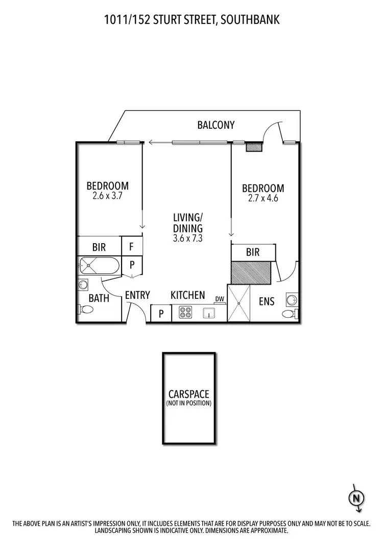 Floorplan of Homely apartment listing, 1011/152 Sturt Street, Southbank VIC 3006