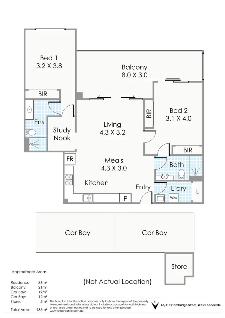 Floorplan of Homely apartment listing, 43/110 Cambridge Street, West Leederville WA 6007