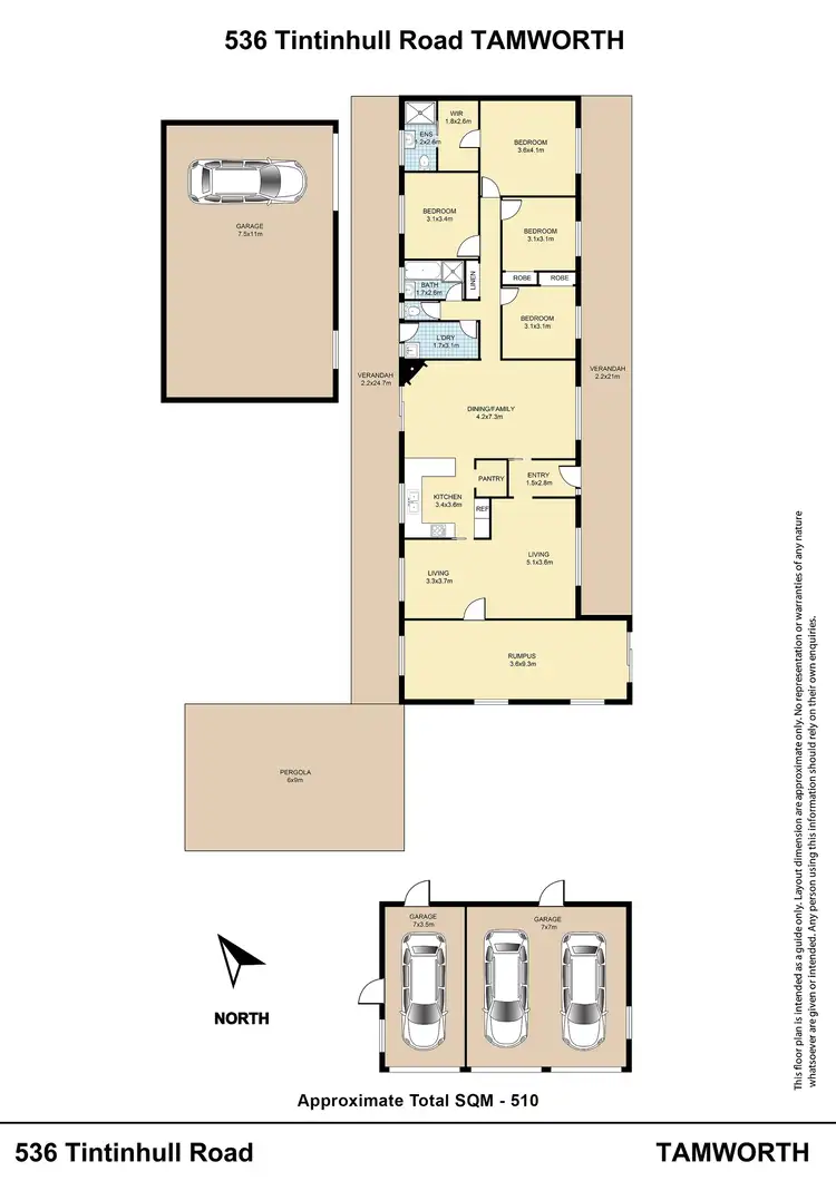 Floorplan of Homely house listing, 536 Tintinhull Road, Tamworth NSW 2340