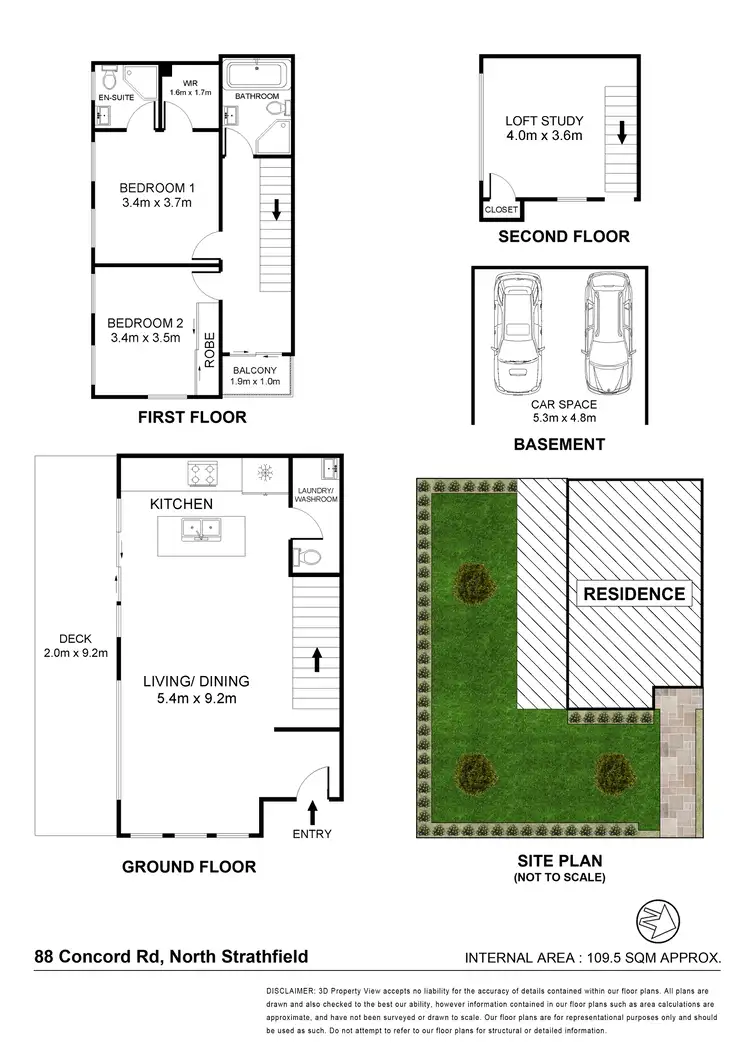 Floorplan of Homely townhouse listing, 88 Concord Road, North Strathfield NSW 2137