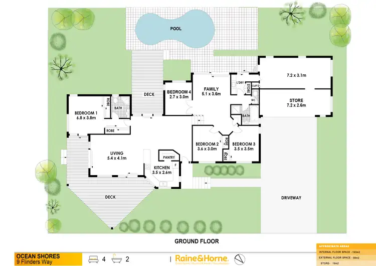 Floorplan of Homely house listing, 9 Flinders Way, Ocean Shores NSW 2483