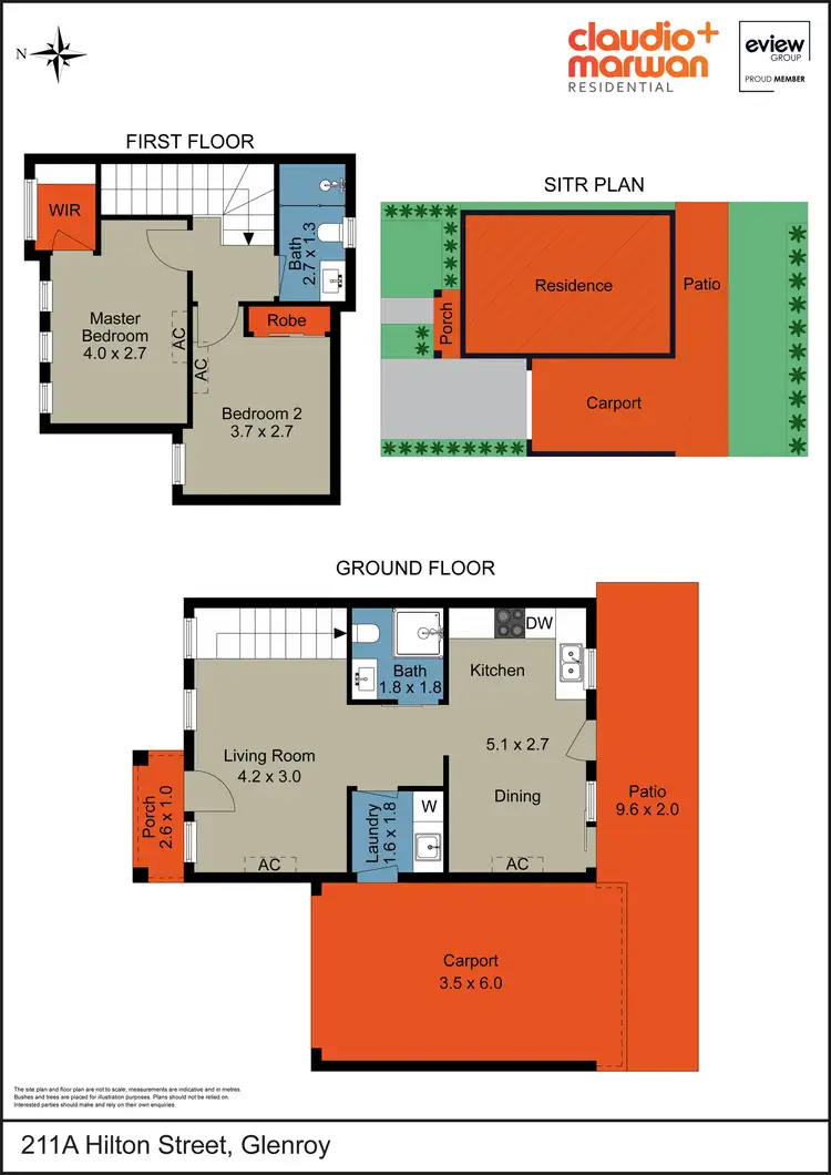Floorplan of Homely townhouse listing, 211A Hilton Street, Glenroy VIC 3046