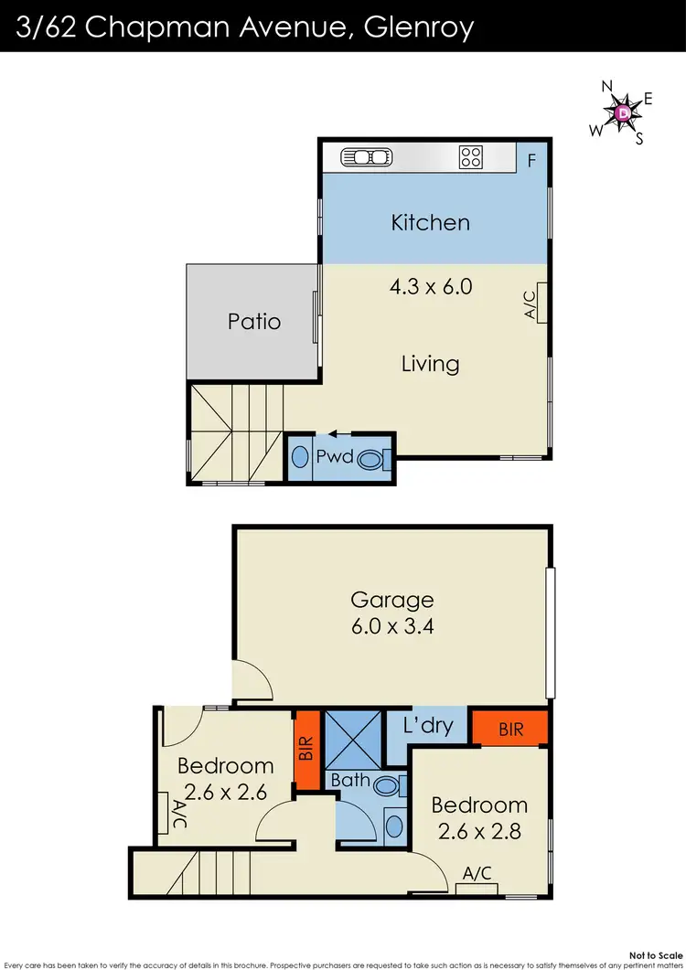 Floorplan of Homely townhouse listing, 3/62 Chapman Avenue, Glenroy VIC 3046