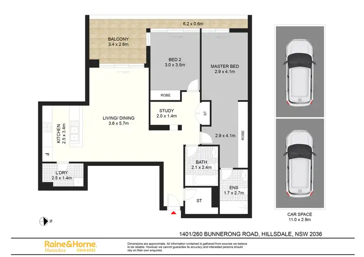 Floorplan of Homely apartment listing, 1401/260 Bunnerong Road, Hillsdale NSW 2036