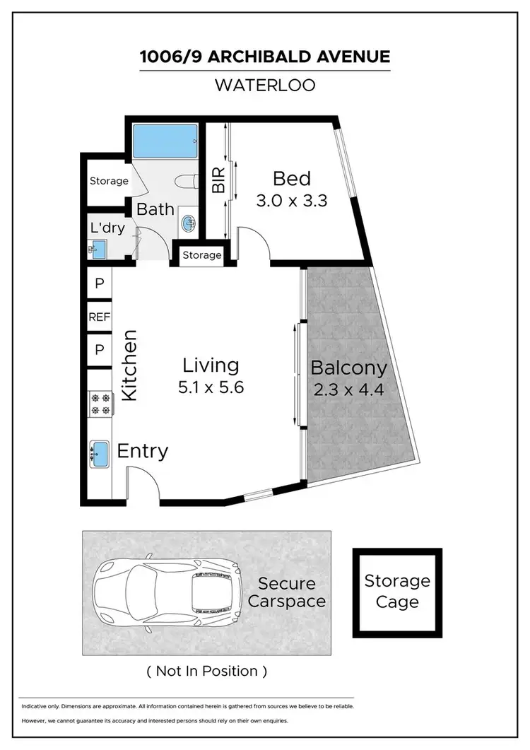 Floorplan of Homely apartment listing, 1006/9 Archibald Avenue, Waterloo NSW 2017