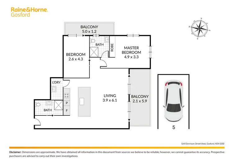 Floorplan of Homely apartment listing, 5/61 Donnison Street West, Gosford NSW 2250