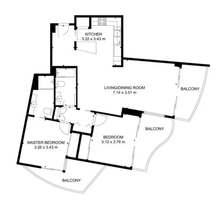Floorplan of Homely unit listing, 2166/23 Ferny Avenue, Surfers Paradise QLD 4217