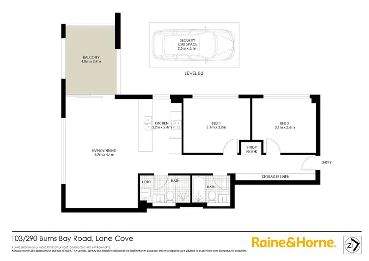 Floorplan of Homely apartment listing, 103/290 Burns Bay Road, Lane Cove NSW 2066