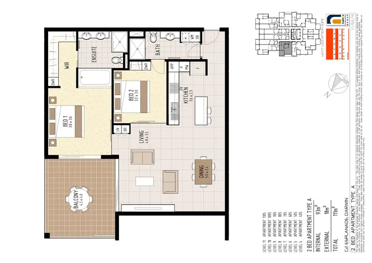 Floorplan of Homely apartment listing, 705/102 Esplanade, Darwin City NT 800