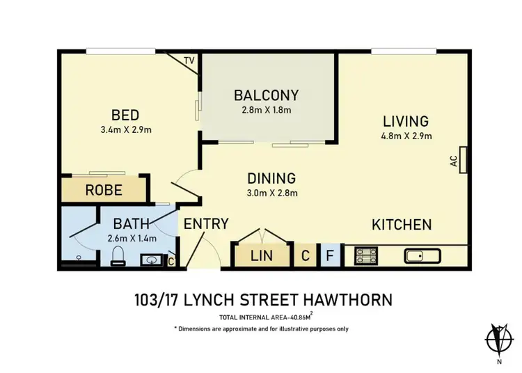Floorplan of Homely apartment listing, 103/17 Lynch Street, Hawthorn VIC 3122