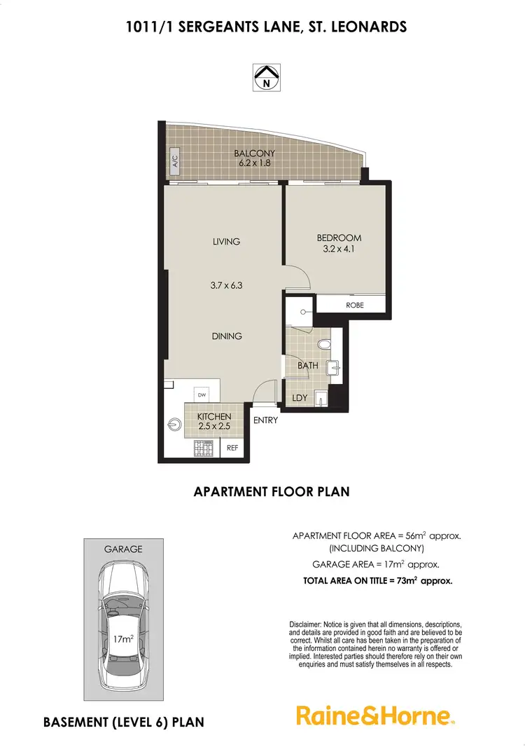 Floorplan of Homely apartment listing, 1011/1 Sergeants Lane, St Leonards NSW 2065